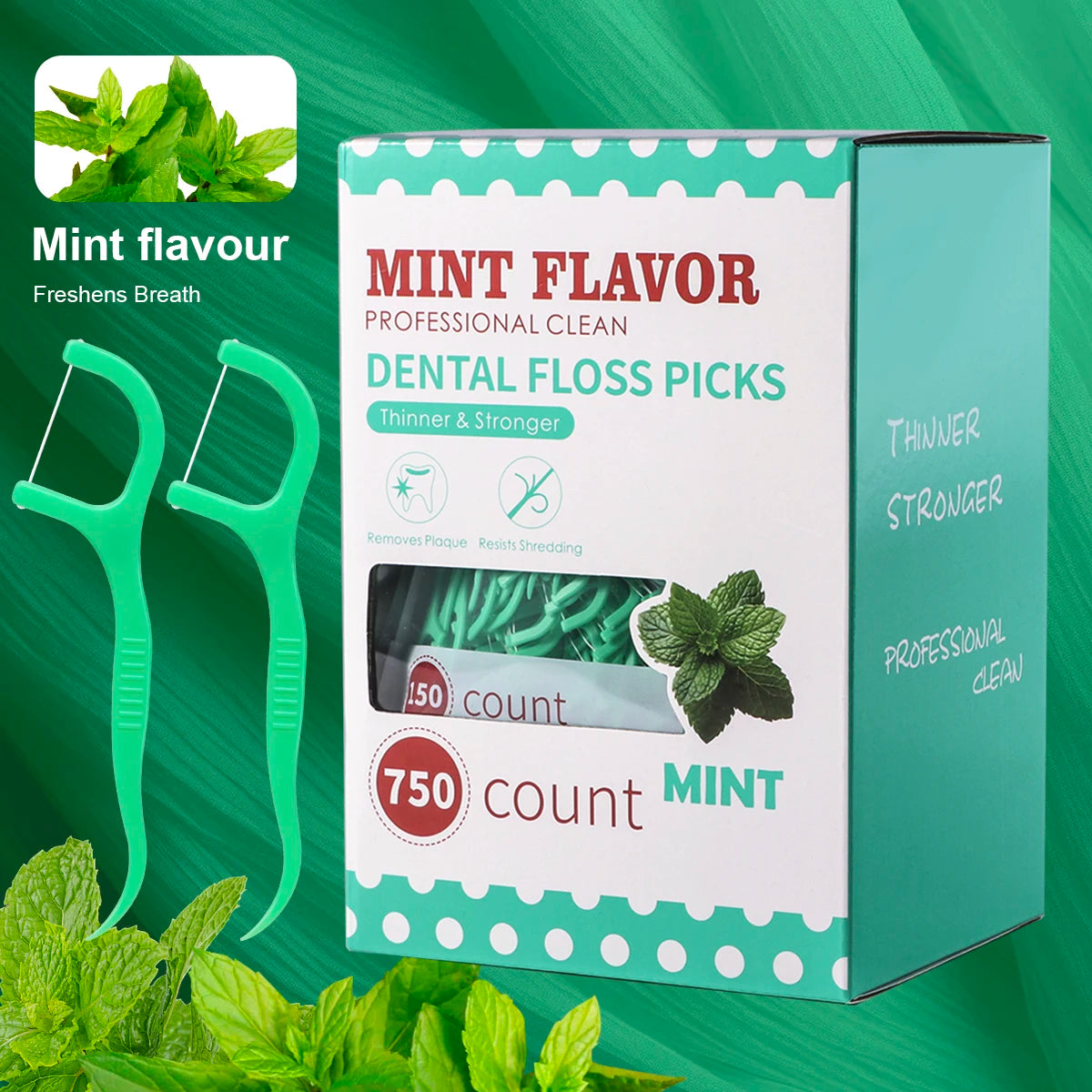 Mint Dental Floss Stick - Disposable Portable Home Dental Floss Stick - Oral Care - Deep Cleaning - Interdental Cleaning