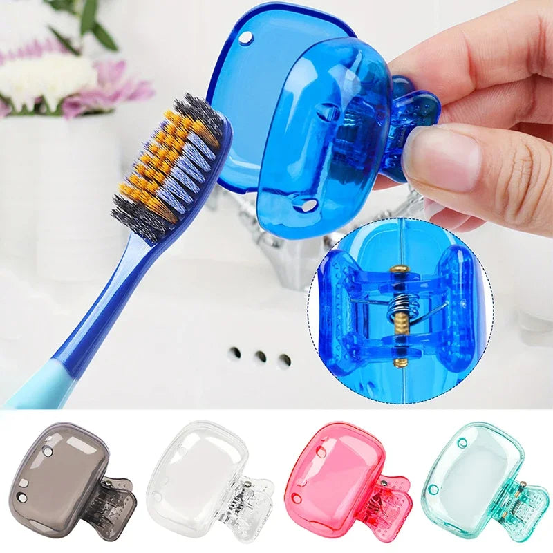 Couvre-têtes de brosse à dents de voyage, 1 pièce, capuchon de protection de brosse à dents, étui de protection, Clip en plastique Portable pour voyage domestique