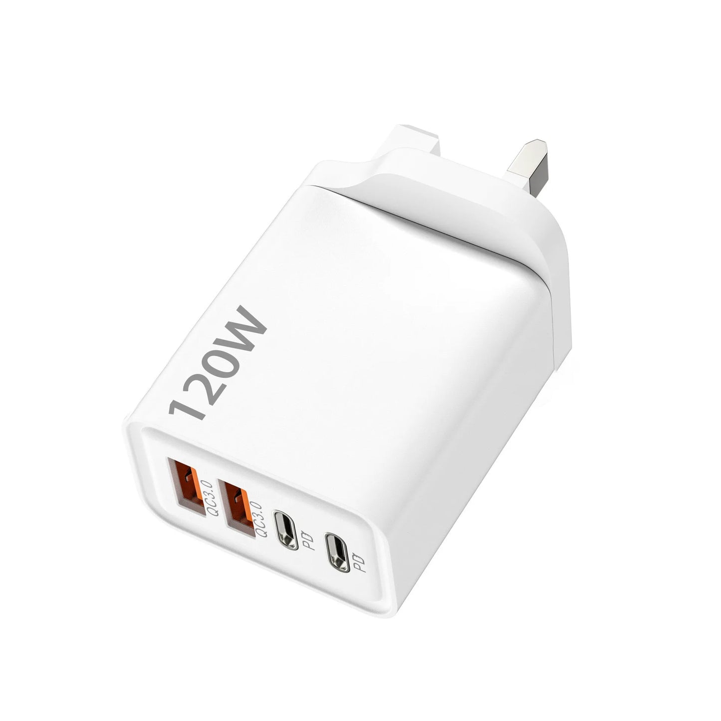 Total 120W USB Fast Charger 4 Ports PD Quick Charge USB 3.0 Type C EU US UK Plug Universal Wall Charger USB C Charging Adapter
