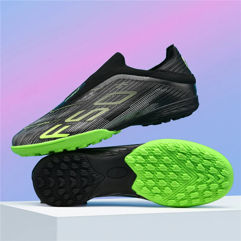 Chaussures de Football Homme Crampons TPR Cuir Verni — Terrain Gazon & Futsal EU 31–48