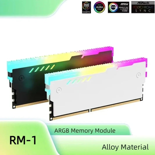 Dissipateur thermique de mémoire PC RM-1 gilet de refroidissement RAM 5V-3PIN ARGB RAM dissipateur thermique Aura Sync pour ordinateur de bureau mémoire DDR3 DDR4 DDR5 DDR2