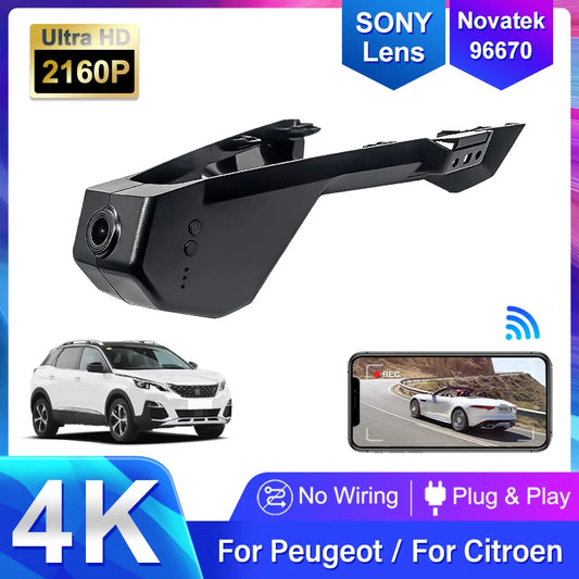Dashcam 4K Plug and Play — Compatible Voitures Françaises Caméra DVR
