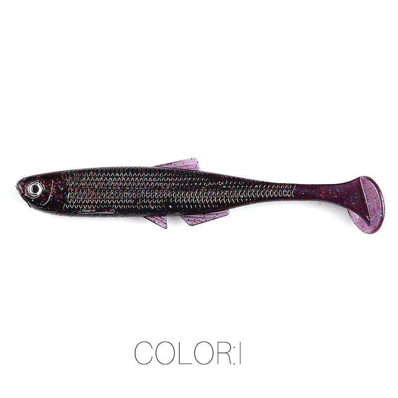 Supercontinent leanness ShadTeez cola en T 5 cm/7,5 cm/12 cm lucio lucioperca depredador pesca 3D ojos señuelo blando señuelos de pesca