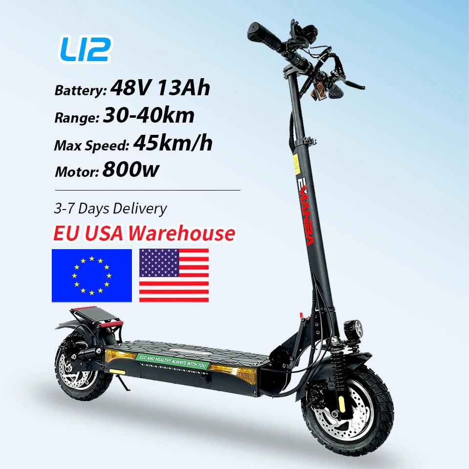 Trottinette Électrique 800W 48V 16AH — Étanche Tout-Terrain Clé NFC Écran LCD