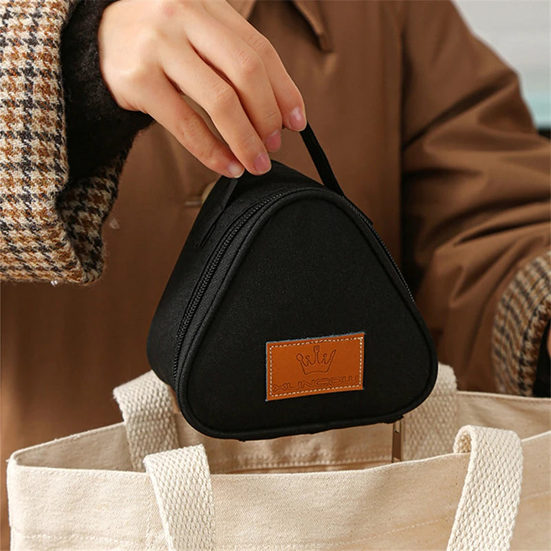 Mini sac isolant triangulaire en aluminium, refroidisseur thermique, fourre-tout pour étudiant, sac boule de riz, boîte à déjeuner, sacs de transport pour déjeuner Bento