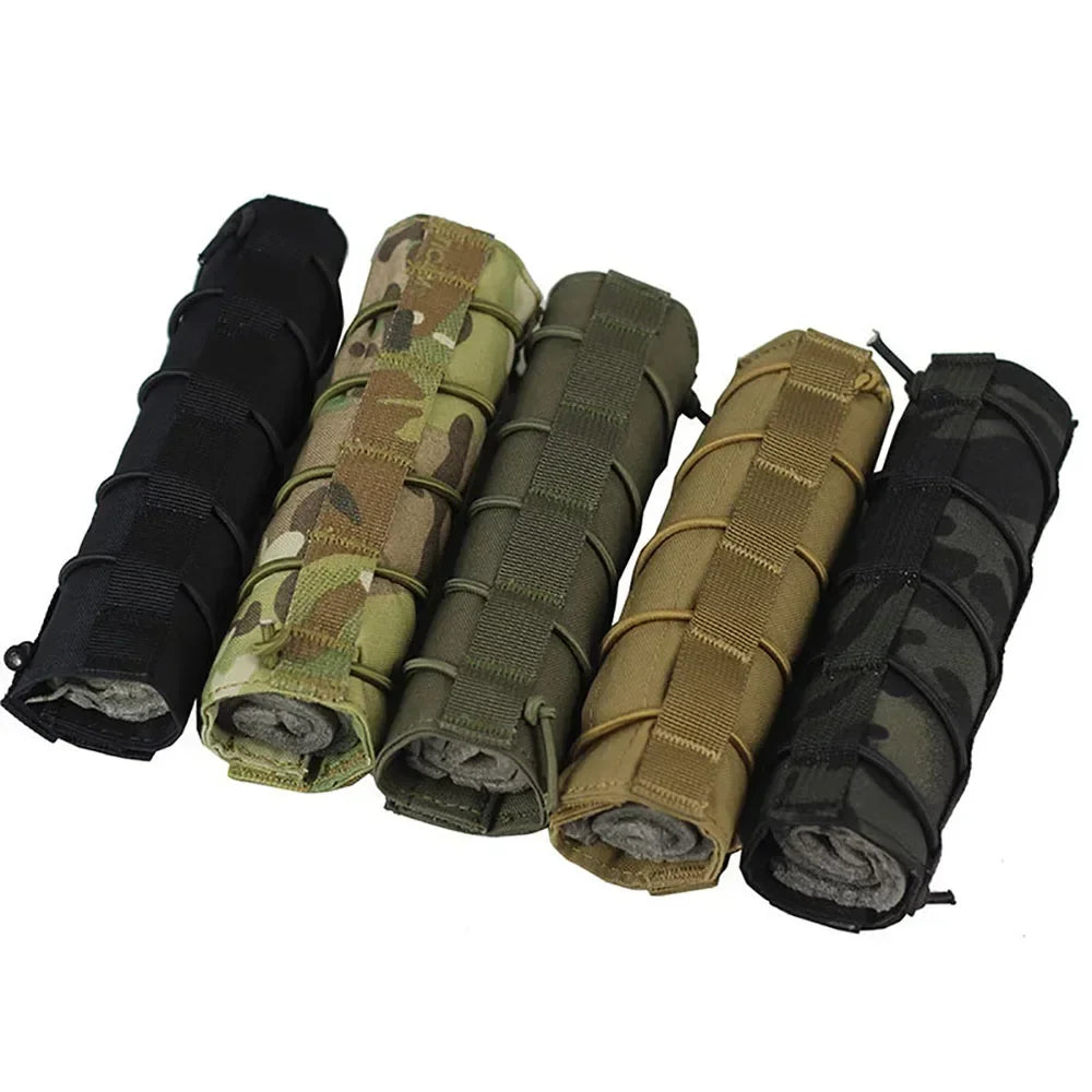 Couverture de suppresseur de Sniper, protection de Camouflage tactique, tir en plein air, étui en tissu de chasse militaire, équipement de terrain CS en direct