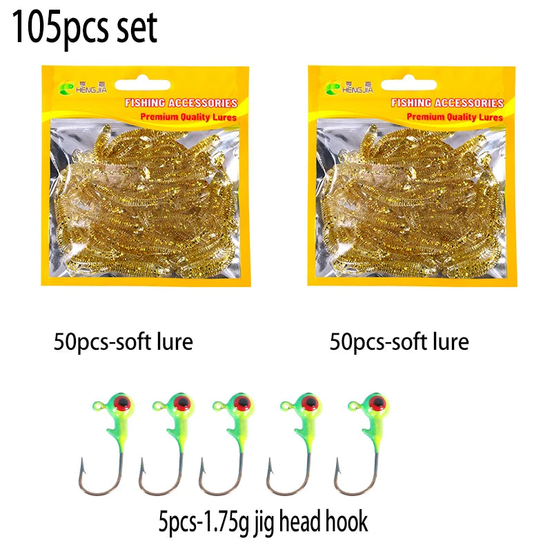 Leurre souple en silicone 4,5 cm avec queue en T — nageur, pêche carpe, black-bass, brochet