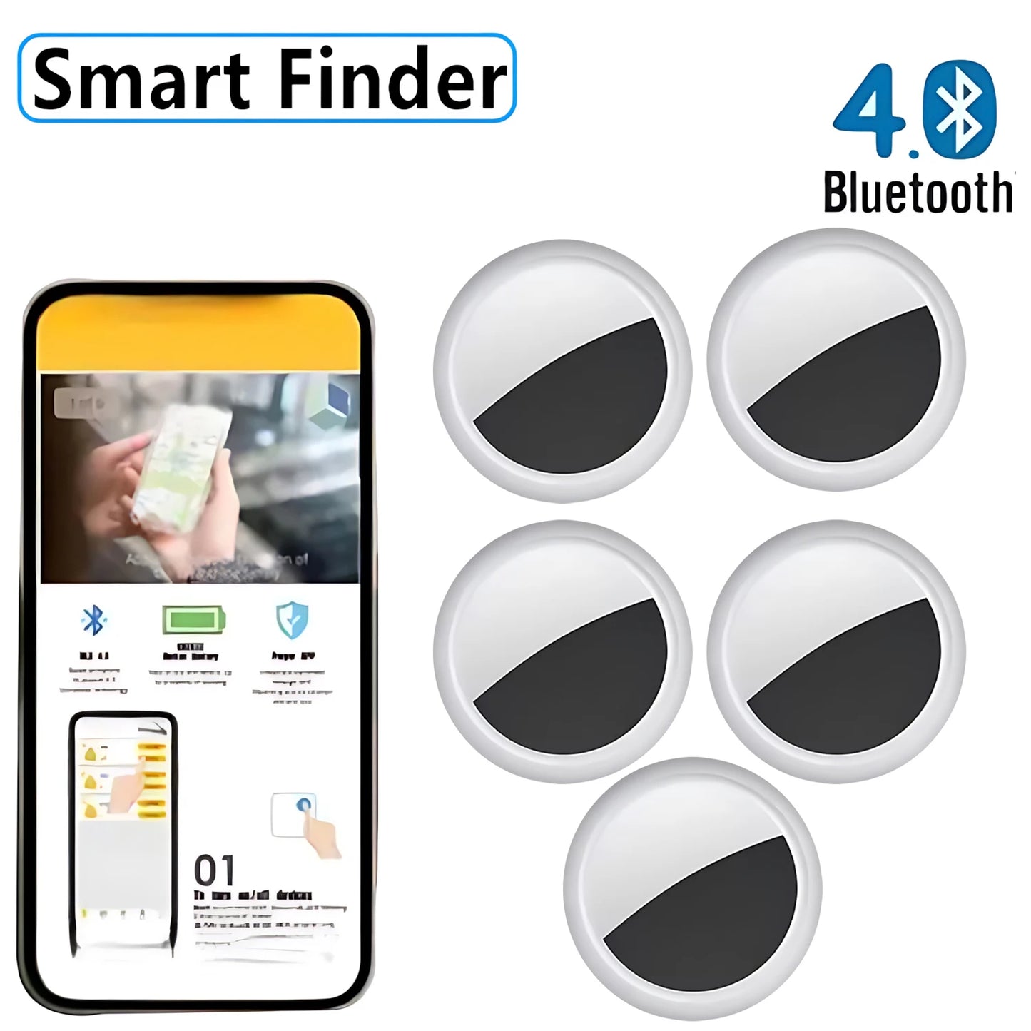 Mini rastreador GPS inteligente Bluetooth, funciona con sistema Android e iOS, rastreador de escucha, Mini localizador global, detector de llaves para mascotas