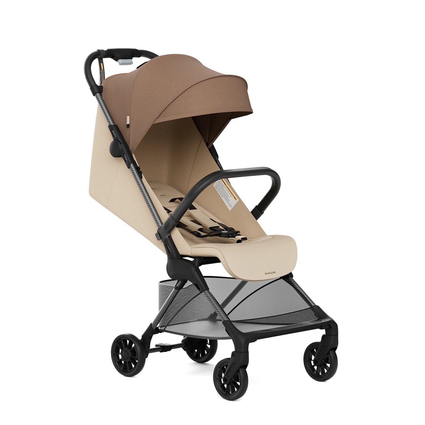 MAMAZING Ultra Air X Carrito de viaje ligero de fibra de carbono de 9,9 lb con tela impermeable UPF50+ (MARRÓN)