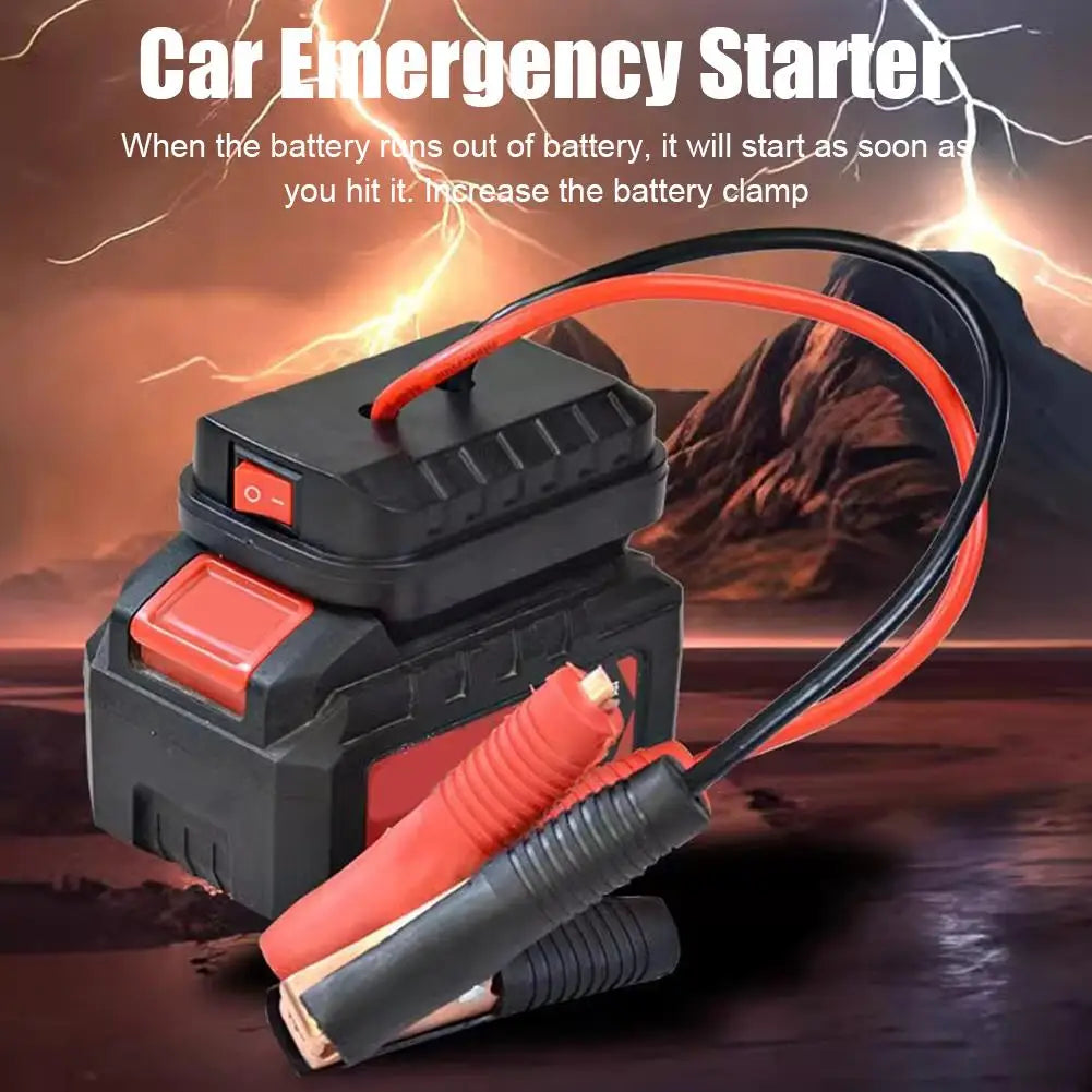 Convertisseur de batterie au lithium pour voiture — clip de chargeur, démarreur d'urgence, adaptateur de câble