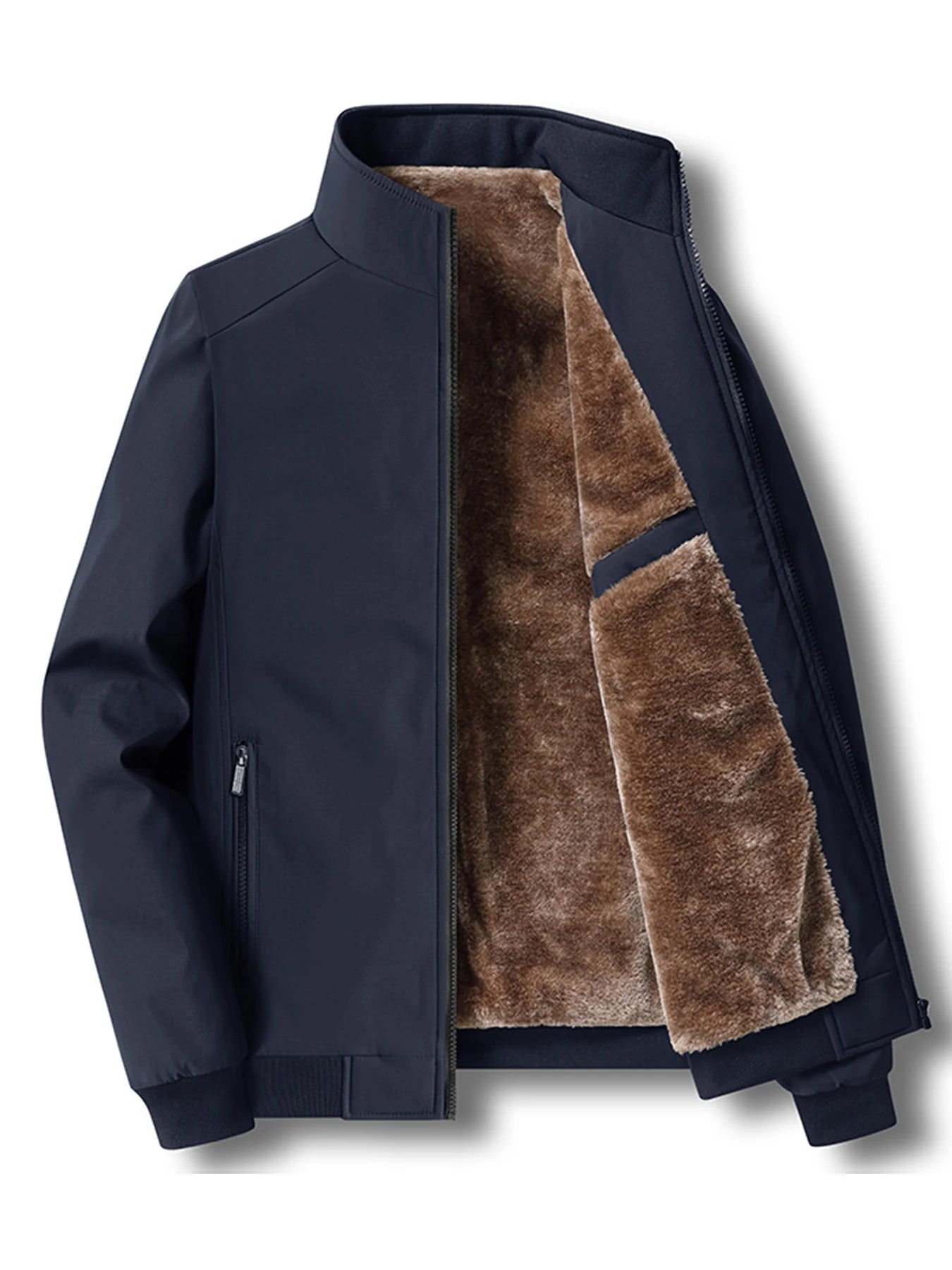 Chaqueta de terciopelo para hombre, cuello levantado, acolchada de algodón, gruesa, cálida, casual, nueva colección otoño e invierno