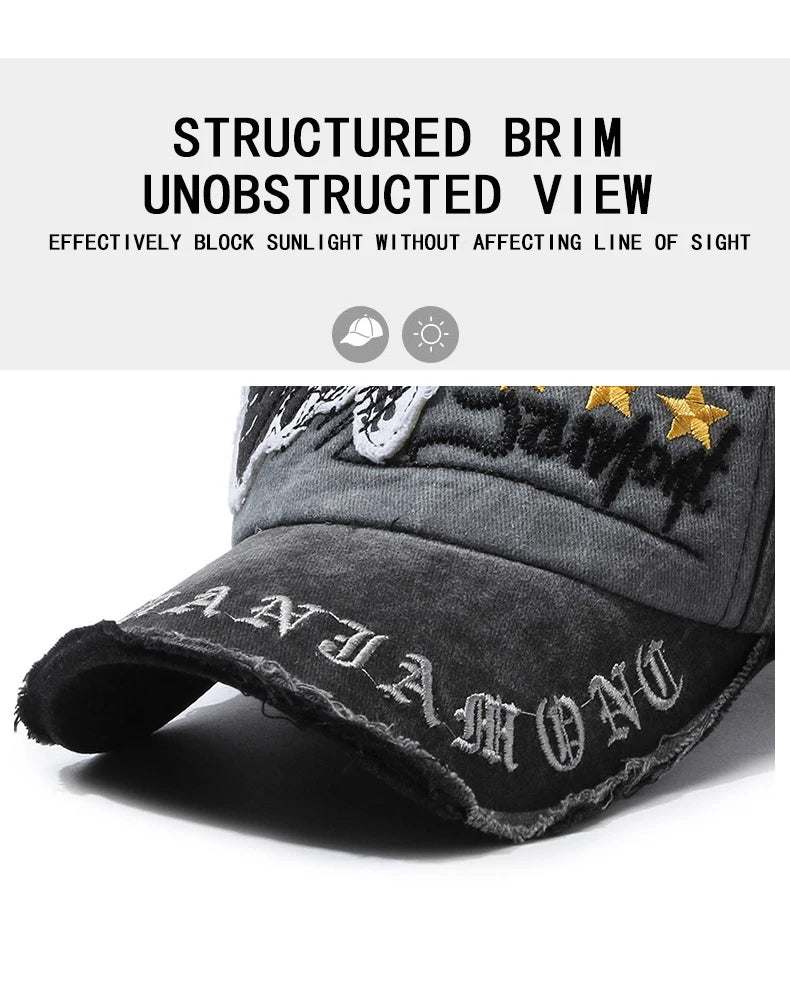 Quatre saisons nouvelle casquette de Baseball rétro en détresse décontracté Sports de plein air chapeau printemps et automne chapeau de soleil lettre broderie casquette hommes