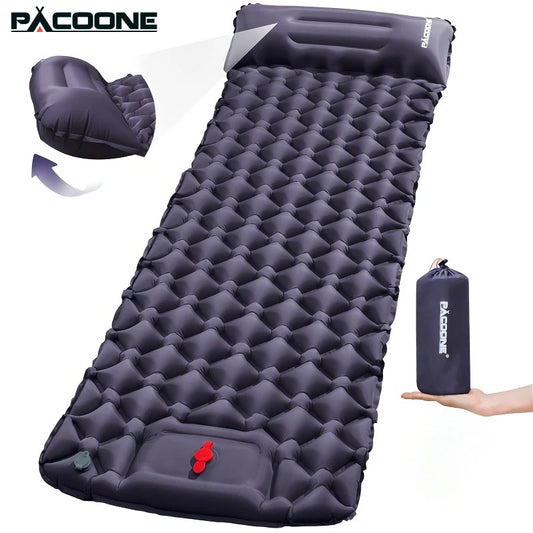 PACOONE – matelas gonflable de type presse pour Camping, imperméable à l'humidité, coussin de couchage d'extérieur, tapis d'air de plage, tente, coussin de voyage
