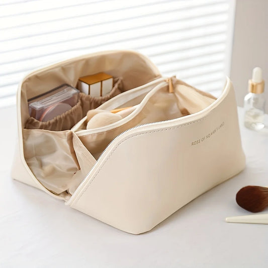 Bolsa de maquillaje de lujo para mujer, neceser, estuche de maquillaje, caja organizadora de polvos, bolsa de cosméticos con cremallera para viaje
