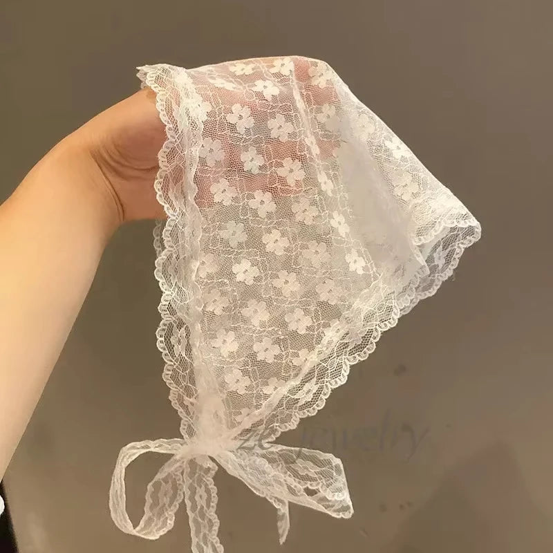 Jupe courte triangulaire 2 en 1, demi-jupe, rideau de fesses, tablier à garniture en dentelle, dentelle douce empilée, foulard de Style coréen pour femmes