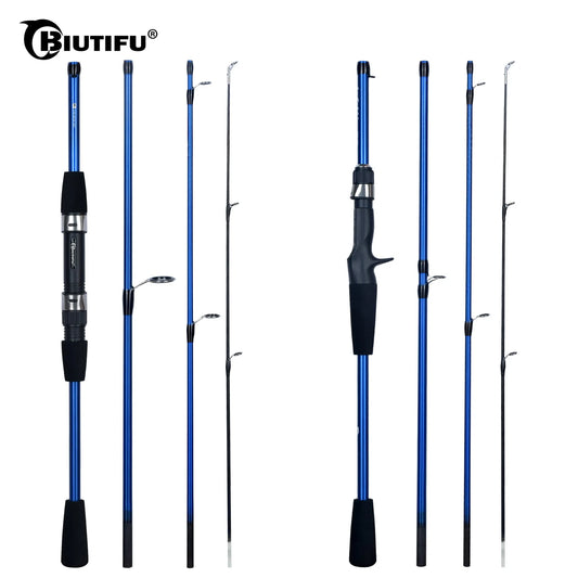 BIUTIFU-Cannes à pêche Baitcasting Spinning Travel Carbon, Mini Pole, Leurre ultraléger, Truite, 4/5 Sections, Considérant le poids, 5-20g