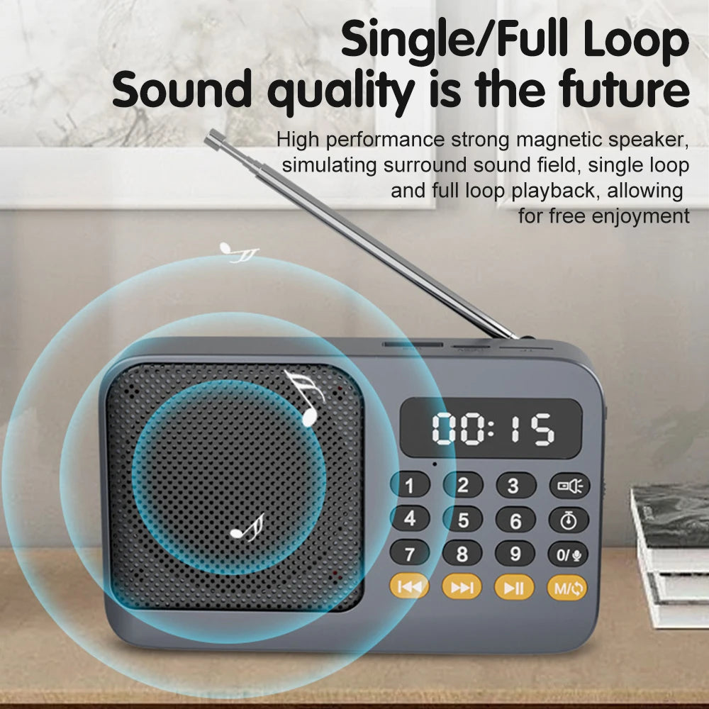 Radio FM Portable Bluetooth 5.0, petite boîte de son rechargeable d'urgence, Mini haut-parleur Vintage, lecteur Mp3, Support carte TF, lecteur USB