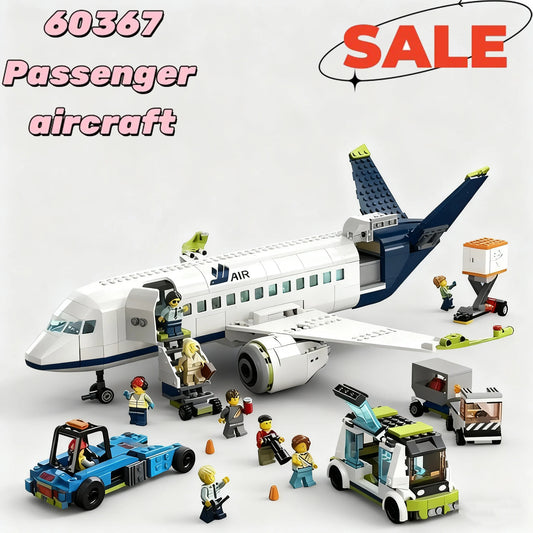 Blocs de Construction Avion Passager 913 Pièces — Cabine Ouvrable Anniversaire