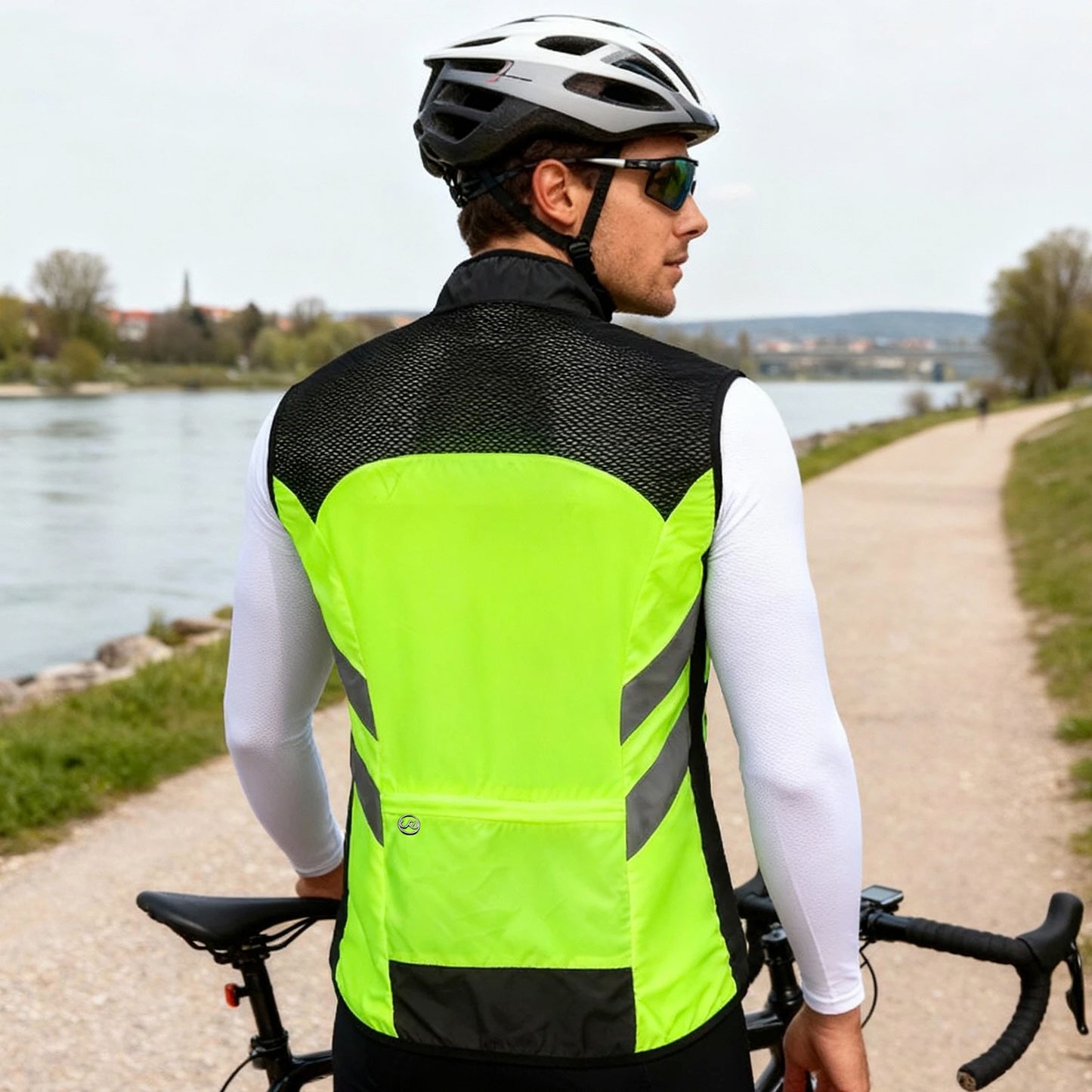 Gilets de cyclisme nuit sécurité pour hommes — sans manches, sport, VTT, vêtements vélo route