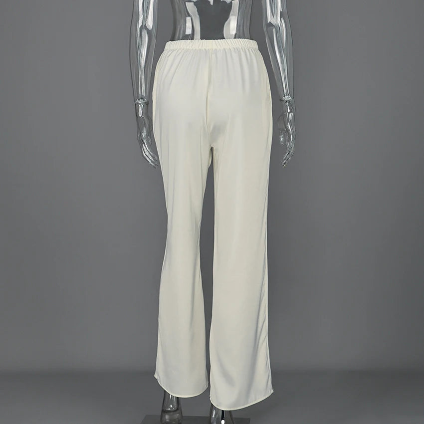 Pantalon ample en crêpe rose pour femme — rue chic, plissé, vintage, taille haute, 2025