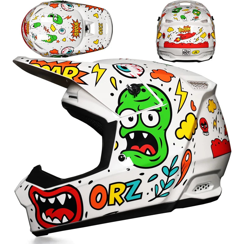 Casque Moto Hors Route Enfants Professionnel — Tout-Terrain Lunettes Cadeau