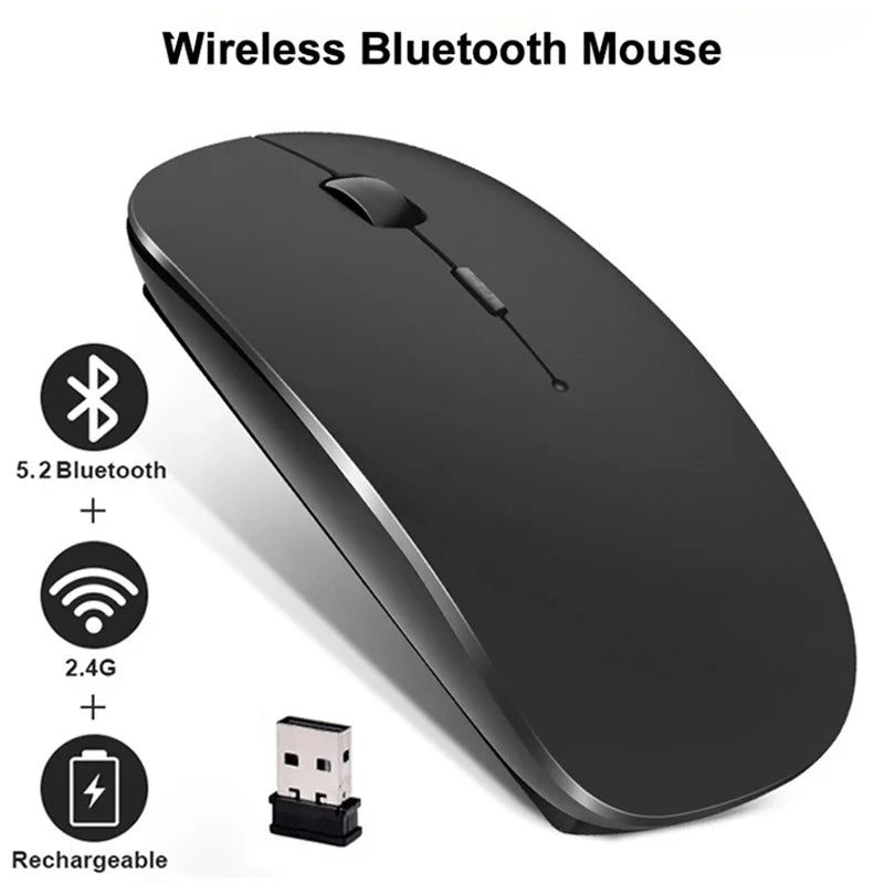Souris Sans Fil Bluetooth Silencieuse — Gaming, Portable, PC, Tablette, Multi-Appareils