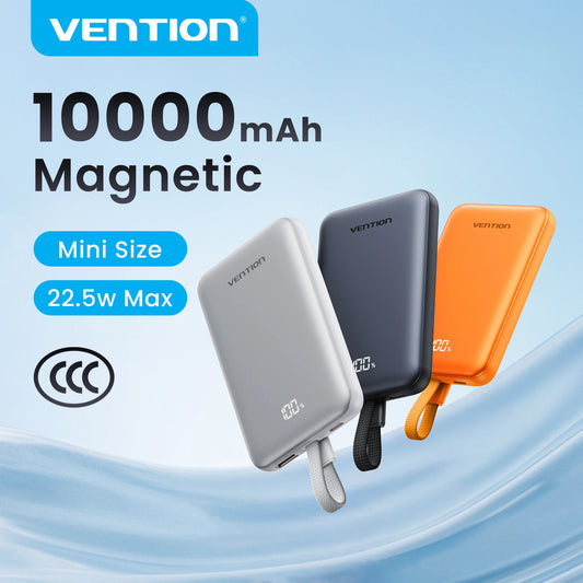 [Certification CCC] Batterie externe magnétique Vention 22,5W 10000mAh Portable 3C Powerbank Chargeur rapide sans fil 15W pour iPhone 17 16