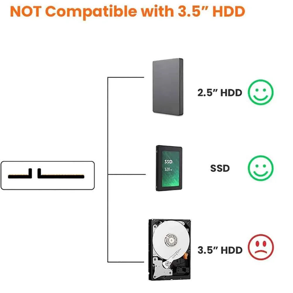 SATA to USB 3.0/2.0 Cable up to 6Gbps for 2.5-inch External SSD Hard Drive, SATA 3 22-pin Adapter, USB 3.0 to SATA III Cord