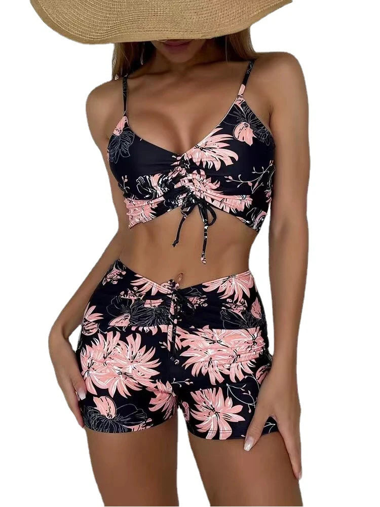 2025 taille haute Bikini maillot de bain femmes Push Up Bikini maillot de bain fleuri imprimé Bikini boxeurs maillots de bain maillot de bain maillot de bain