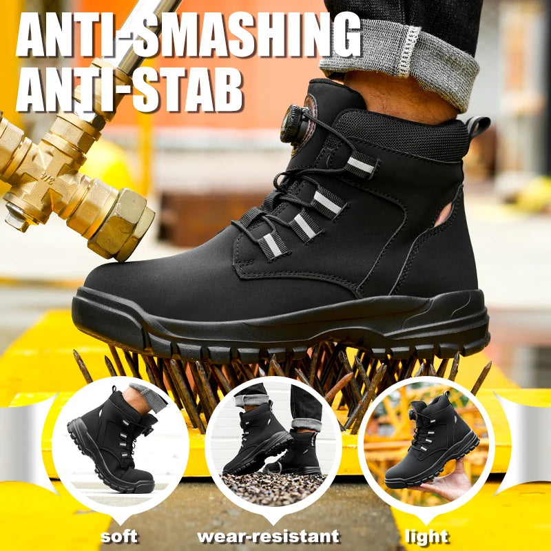 Bottes de Sécurité Imperméables Acier Homme — Anti-Écrasement & Motard