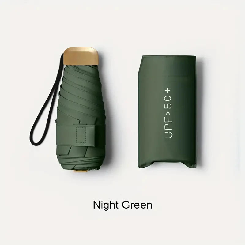 Ultra-Light UV Protection Umbrella – Compact and Foldable Design with Stainless Steel Handle for Sun and Rain, Durable 190T Canopy