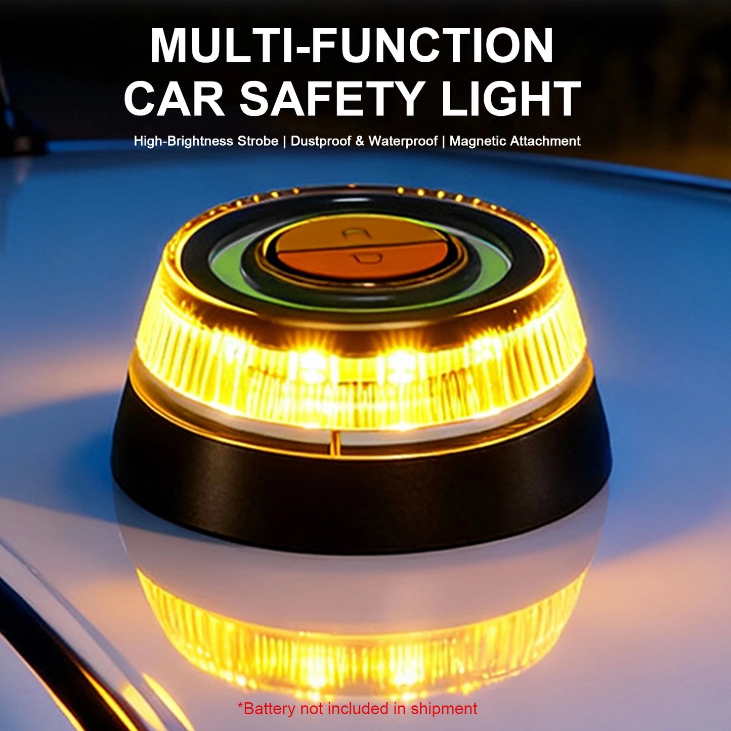 Balise d'urgence pour voiture, avec 2 Modes d'éclairage, batterie, stroboscope magnétique, voyant d'avertissement, éclairage durable, lampe de signalisation de sécurité