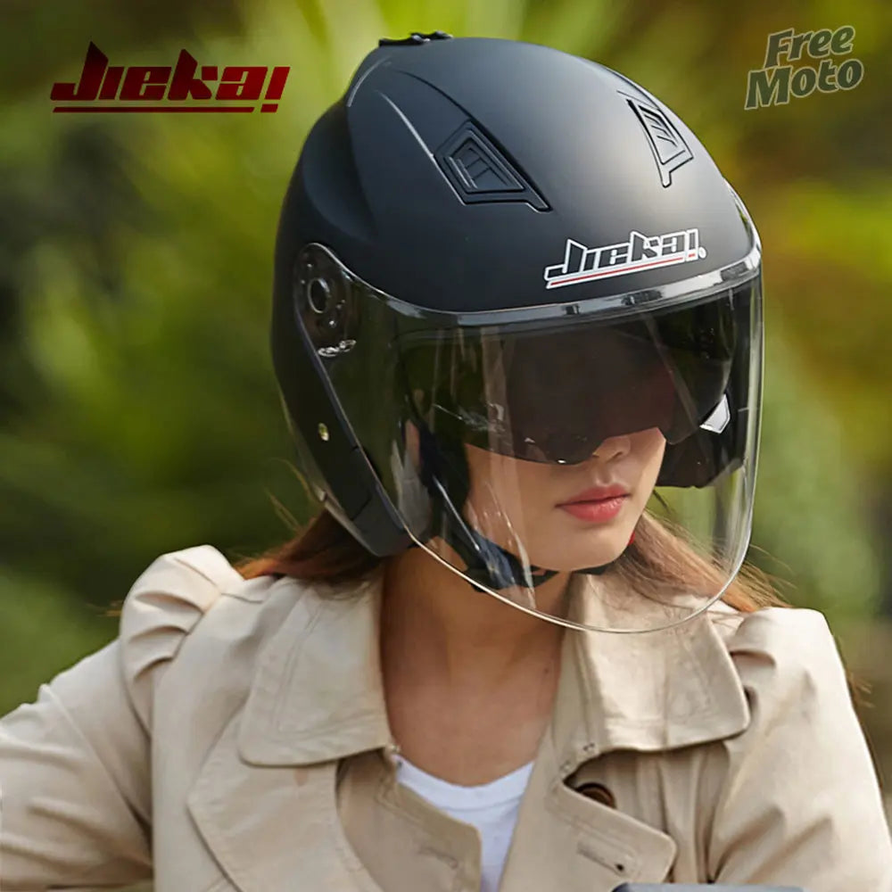 Motorcycle Helmet Go Kart Scooter Engine Van Motorbike Double Lens Vintage Helmets Four Seasons Racing Half Helmets Helmet