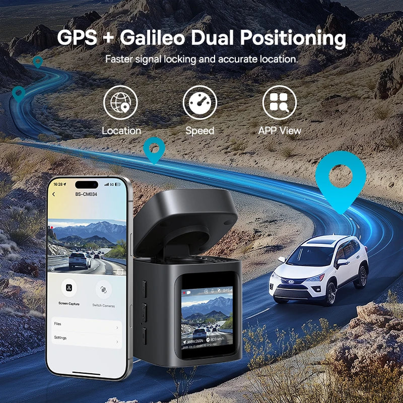 Baseus 3K Dash Cam VD1 cámara delantera y trasera HD GPS integrado Galileo supercondensador coche DVR cámara de coche grabadora Soporte de estacionamiento 24H