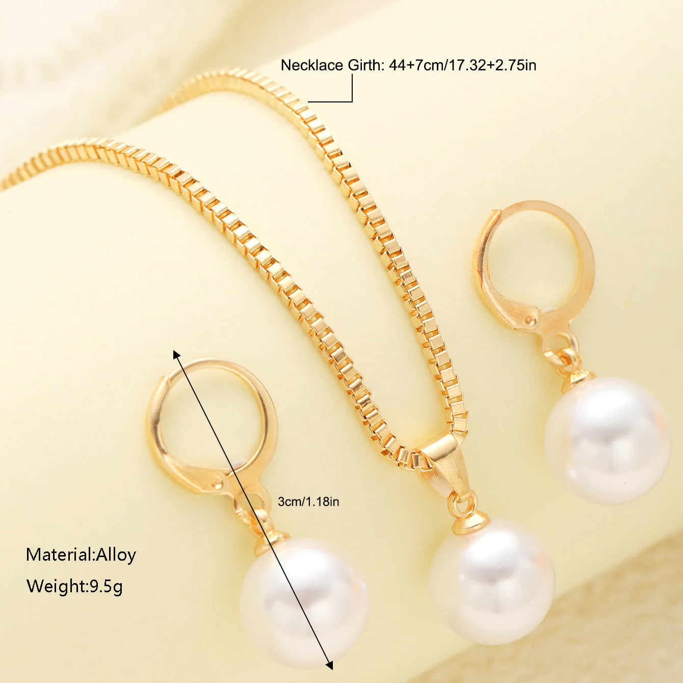 Women's Pearl Jewelry Set, Dangle Earrings, Pendant, Necklace, Simple, Delicate, Daily Wear, Party Accessories