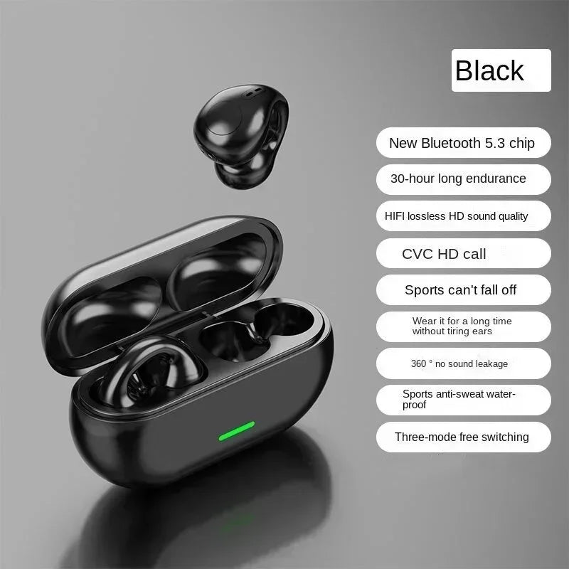 Nuevos auriculares Bluetooth 5.3 T75 de conducción ósea - auriculares deportivos impermeables con sonido estéreo HiFi