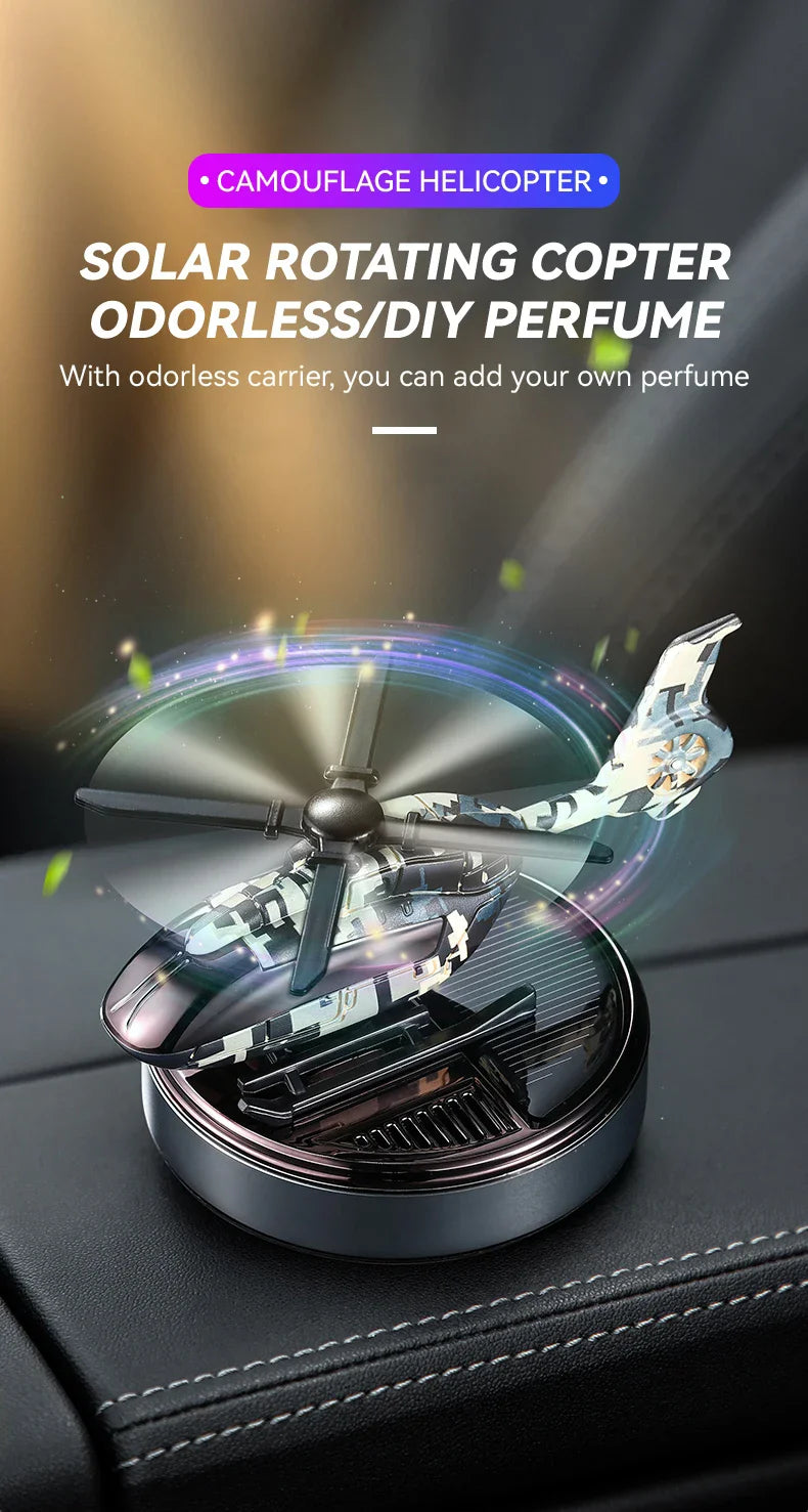 Pas de parfum bricolage parfum hélicoptère rotatif énergie solaire voiture désodorisant ornements décorations accessoires diffuseur d'arôme hommes