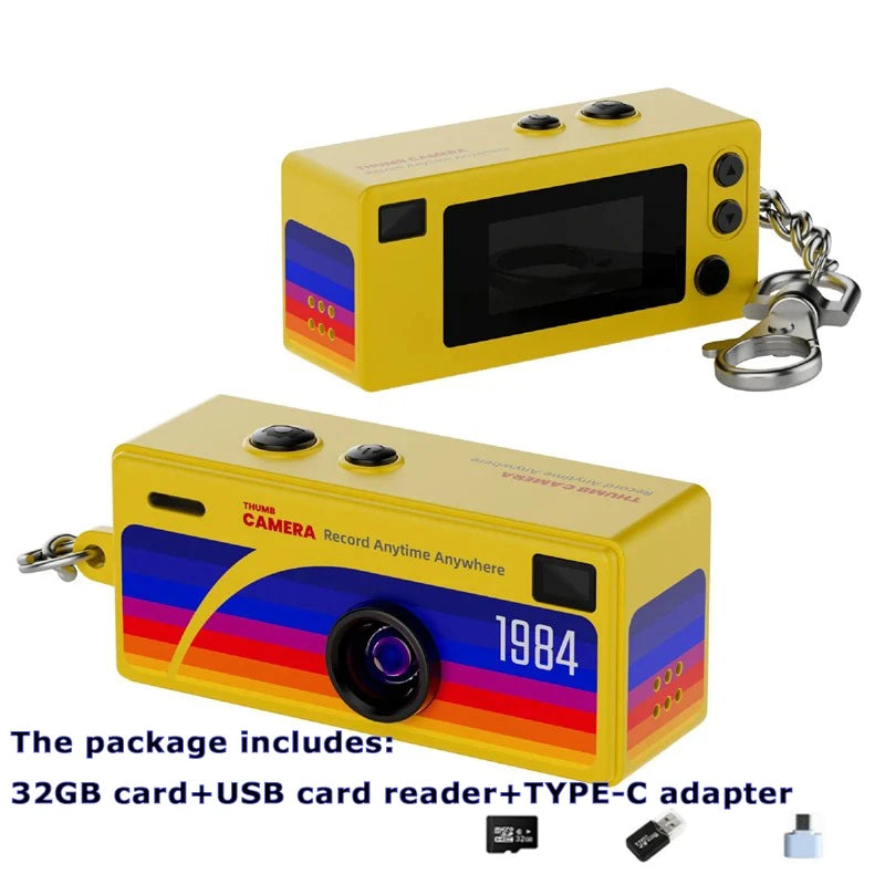 0.96 inch Keychain Camera, Retro Action Camera, Supports Memory Card, 1080P, Very Small Video Camera, Video Recorder