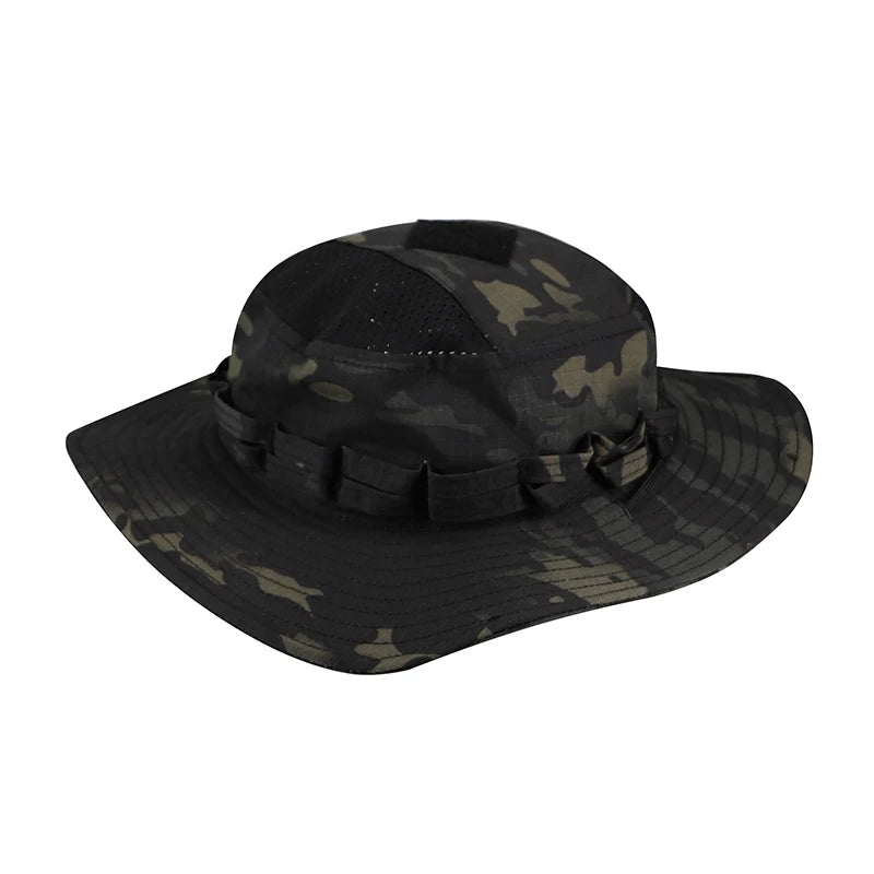 Nouveau 2026 Casquette Bob Camouflage Multicam avec Poche Carrée pour Passionnés de Tactique, Chapeau de Soleil pour Pêche, Randonnée et Activités de Plein Air