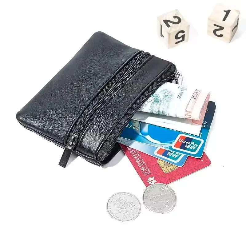 Porte-Monnaie Mini Cuir Fermeture Éclair — Petit Sac Enfants Porte-Clés