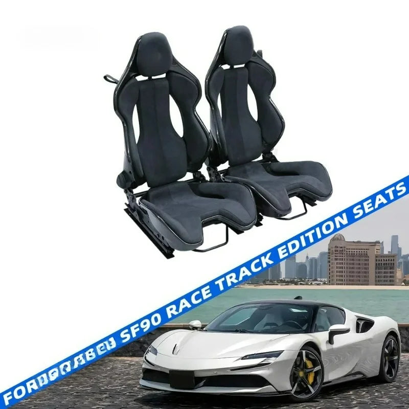 Siège de course en fibre de carbone réglable — durable, supercar, cuir