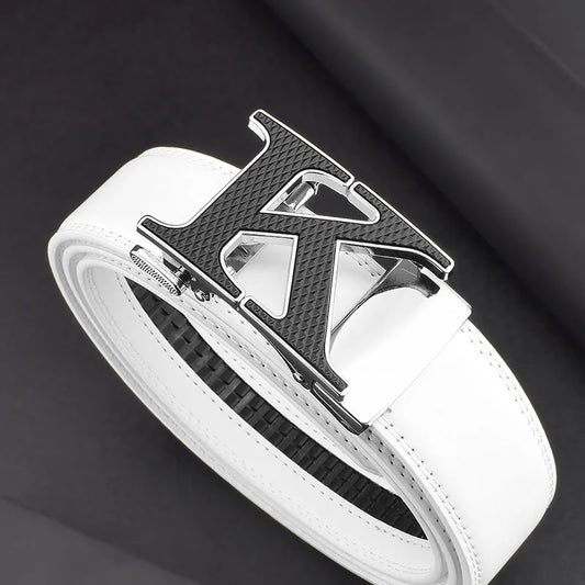 High quality letter k Belt white leather men Famous luxury designers young men cowhide brand Casual Jeans fashion Belt for Men