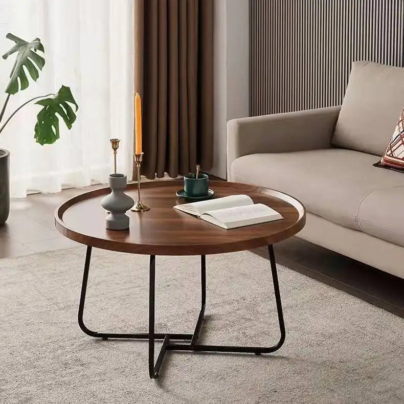Table basse multifonctionnelle — salon minimaliste moderne, table d'appoint combinée circulaire, maison
