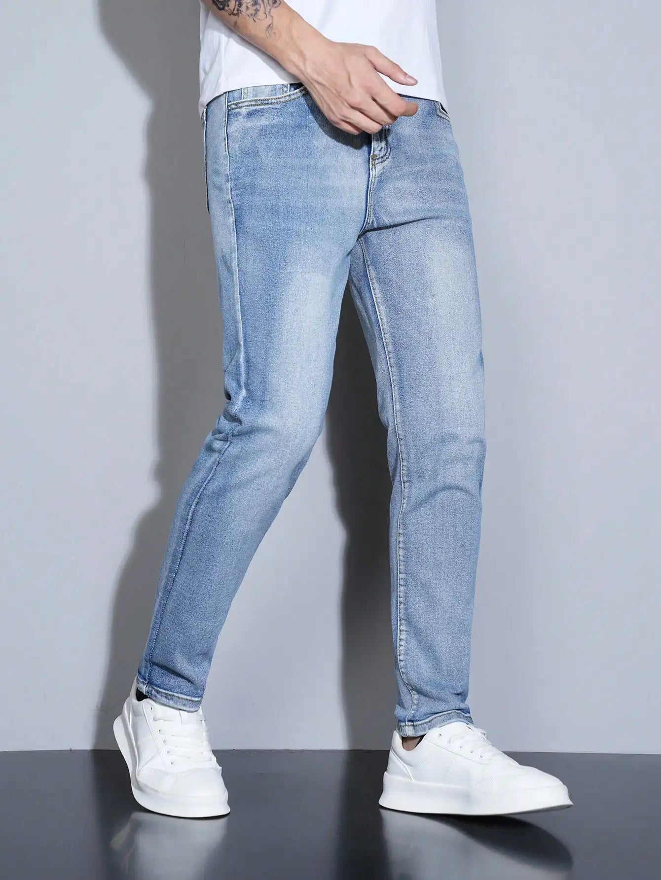 Manfinity Men Men's Skinny Casual Versatile Pocket Jeans