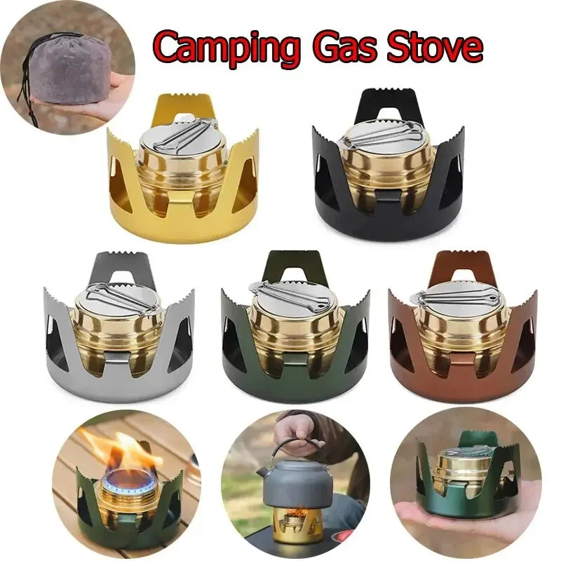 Mini poêle à alcool Portable, brûleur à puissance de feu réglable, poêle à essence, support en alliage d'aluminium, poêles de Camping en laiton ultralégers
