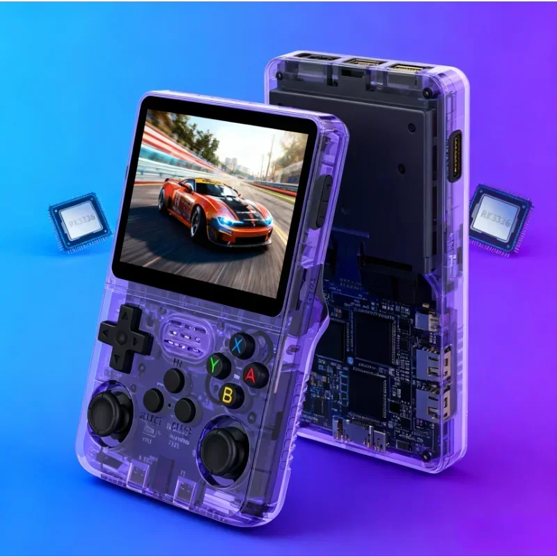 Nuevo sistema de consola de videojuegos portátil retro R36S, pantalla IPS de 3.5 pulgadas, reproductor de vídeo portátil de bolsillo, 128 GB, más de 20000 juegos, regalos para niños