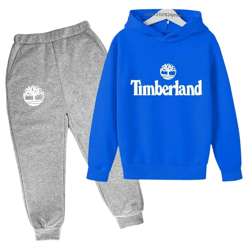 Ensemble Survêtement Enfants Style — Sweat À Capuche Pantalon 2 Pièces 2-13 Ans