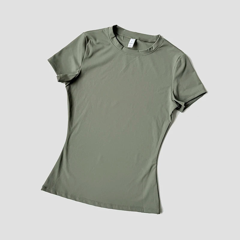 Women Seamless Yoga Top Sport T-Shirt Fitness Clothing Short Sleeve Yoga Shirt Gym Crop Top Running Activewear