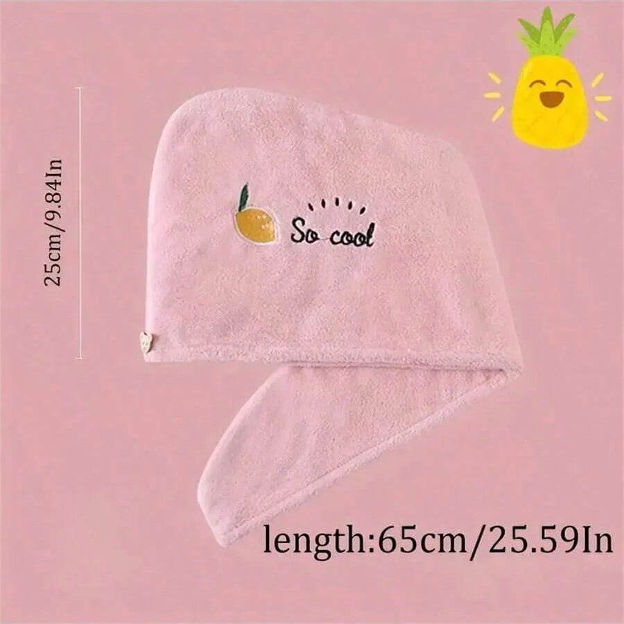 Bonnet de séchage de cheveux de Style brodé, serviette de cheveux épaisse en molleton de corail pour salle de bain, bonnet de douche absorbant à séchage rapide pour femmes, 1 pièce
