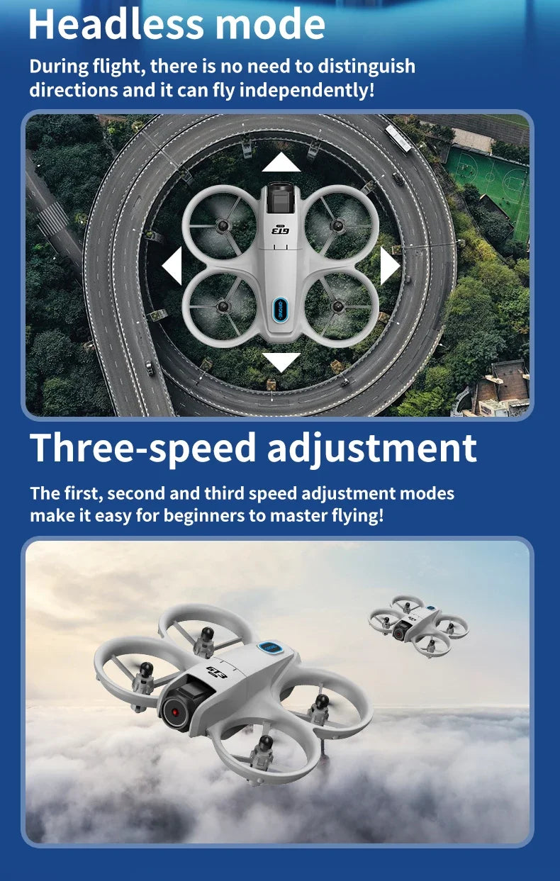 Drone 8K HD — grand écran, flux optique, moteur brushless, évitement intelligent d'obstacles, UAV